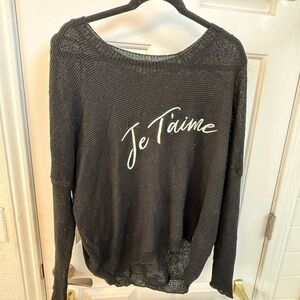 Black 'Je T'aime' Knit Sweater